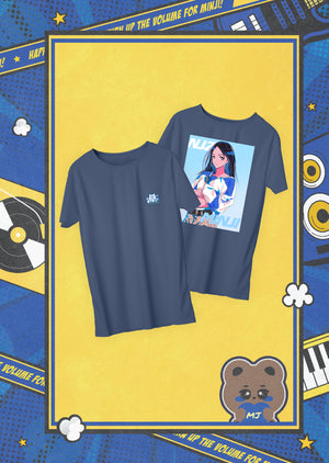 Minji Illustrated Tee - Navy