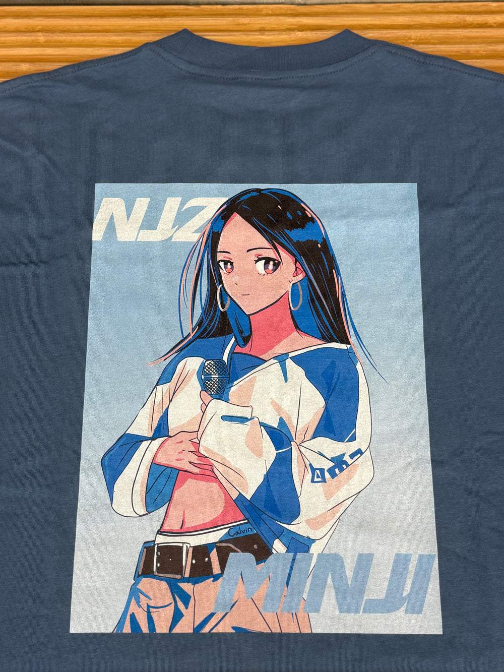 Minji Illustrated Tee - Navy