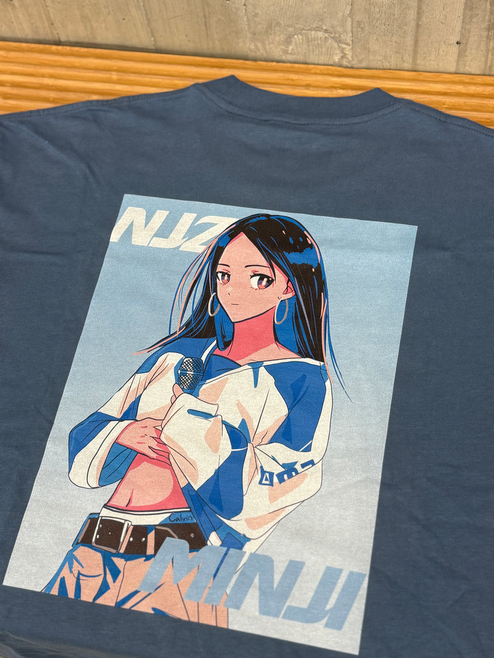 Minji Illustrated Tee - Navy