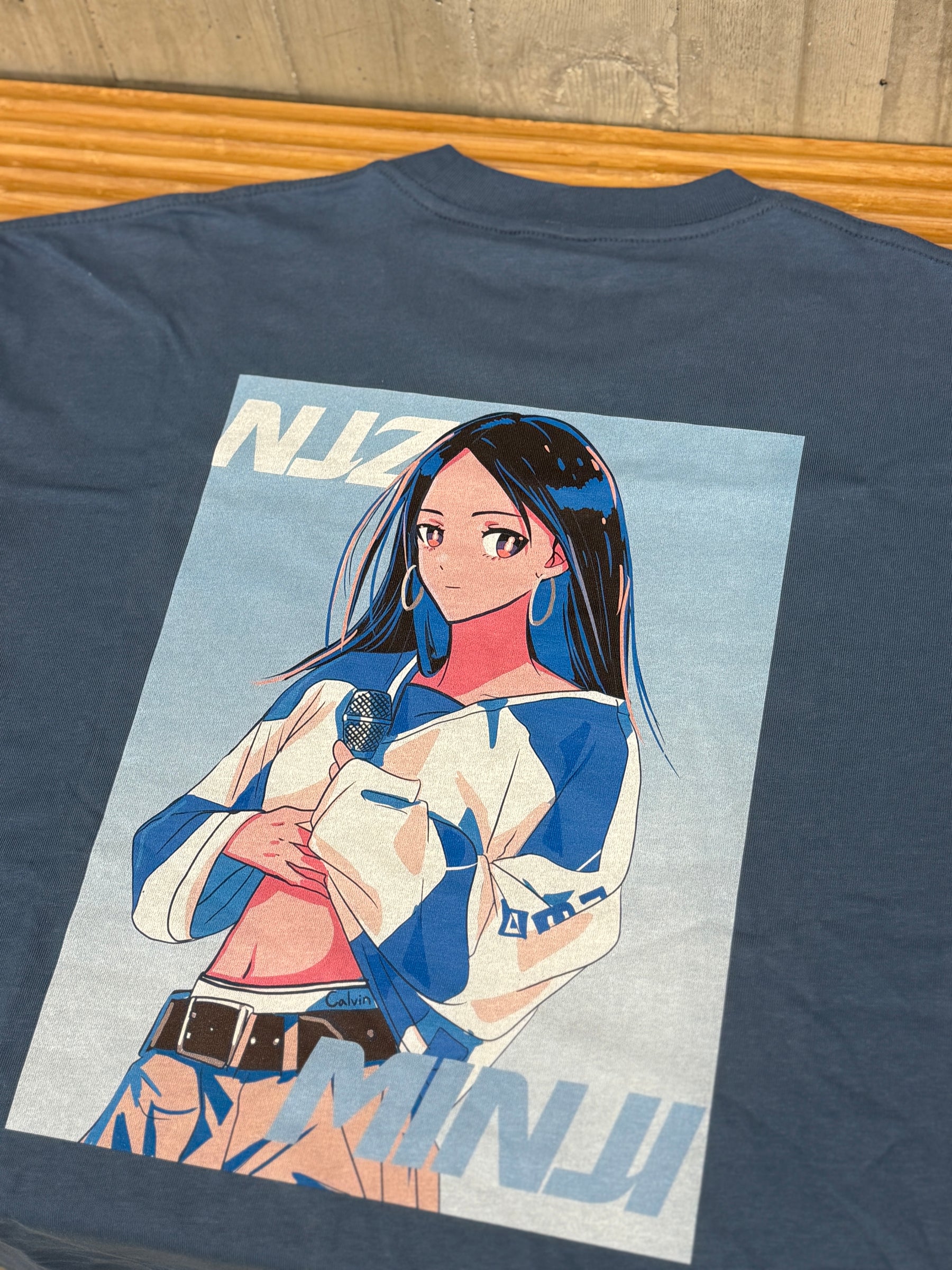 Minji Illustrated Tee - Navy